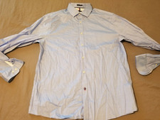 Mens Tommy Hilfiger Dress Shirt 16 1/2 34 35 Blue Button Cotton 16.5