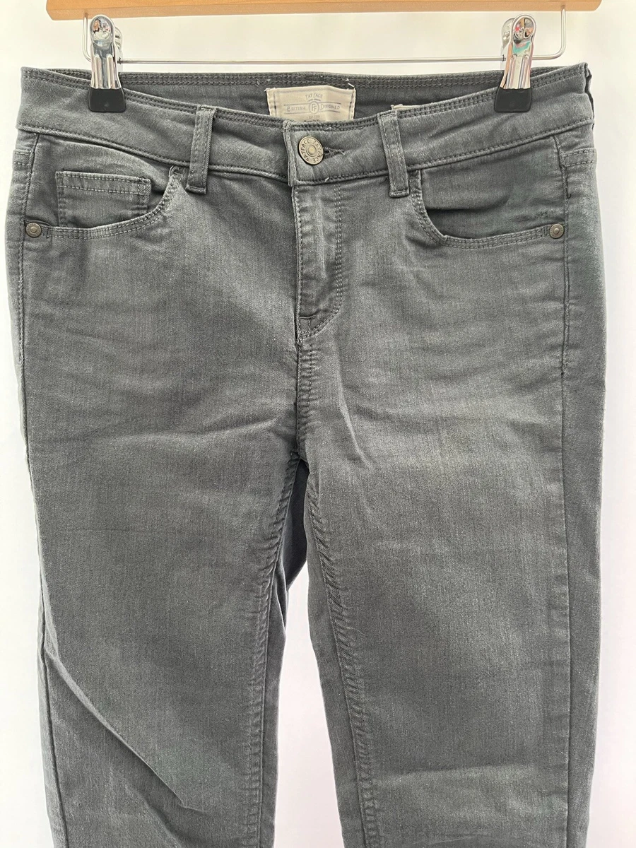 Fat Face Grey Denim Jeggings Size 8 L29 Cotton Blend Skinny Stretch Womens