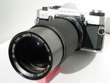 VINTAGE Olympus OMG 35mm SLR Film Camera ,VIVITAR 80-200/4.5 Lens.READ