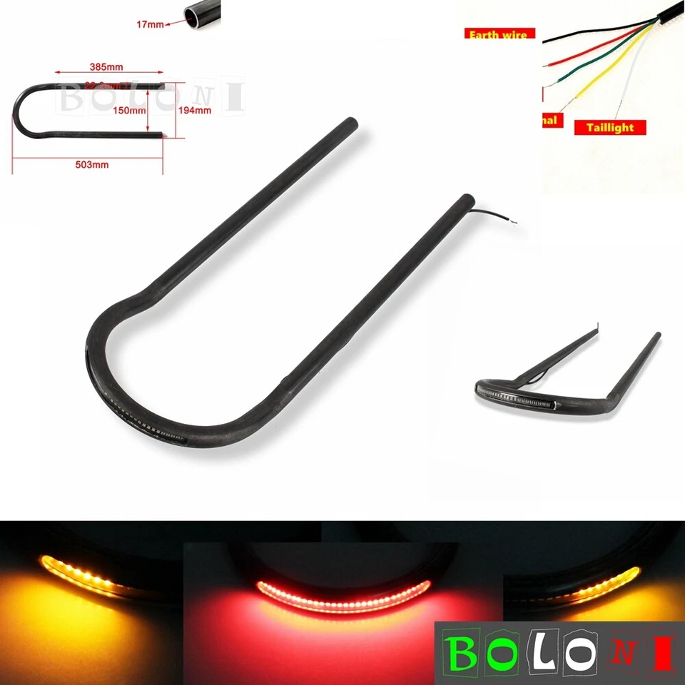 Luz trasera giratoria de aro de asiento trasero de 7/8" para Café Racer Honda CB grande CC XS GS Foto 3 de 4