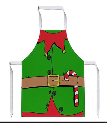 Elfenkörper Kostüm Schürze Weihnachten Koch Abendessen Geschenk Backen Kuchen Pudding lustig JC25