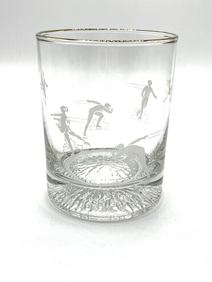 8 Vintage 1988 Calgary Winter Olympics Sports Etched Lowball Drinking