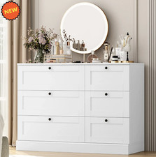 Comoda Para Habitacion Con 6 Cajones Blanco De Madera Muebles El Dormitorio Ropa