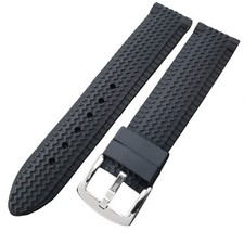 Extra Long XL Watch Strap Silicone Black Tyre Tread Pattern