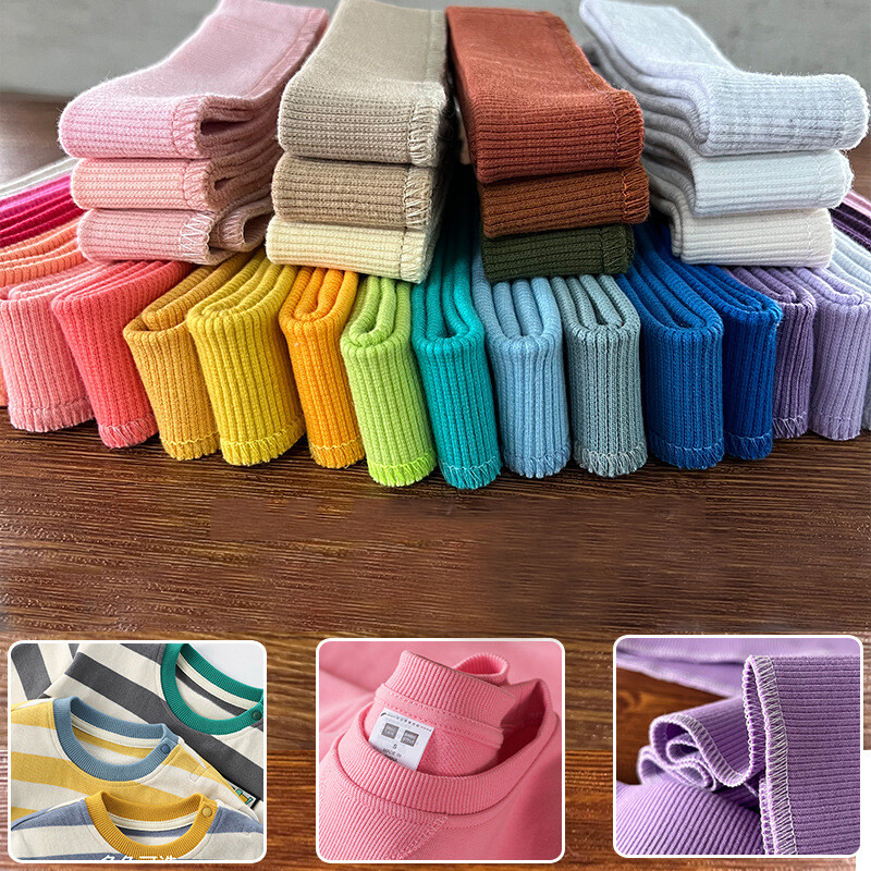 50cm Stretch Knitted Rib Cotton Fabric T-shirt Neckline Elastic Collar Cuff  Trim