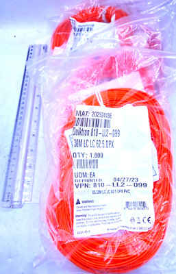 Legrand Quiktron Lot of 5 Fiber Optic 30M LC LC 62.5 DPX Orange 810-LL2-099 New