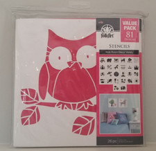 PLAID FolkArt  Stencil Value Pack 81 Designs 12" x 12" 71972E NEW Sealed Pack