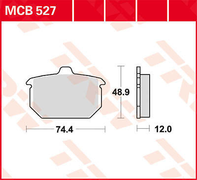 Plaquettes frein arrière TRW MCB527 moto Harley-Davidson FXRS 1340 Low Glide 1982 custom