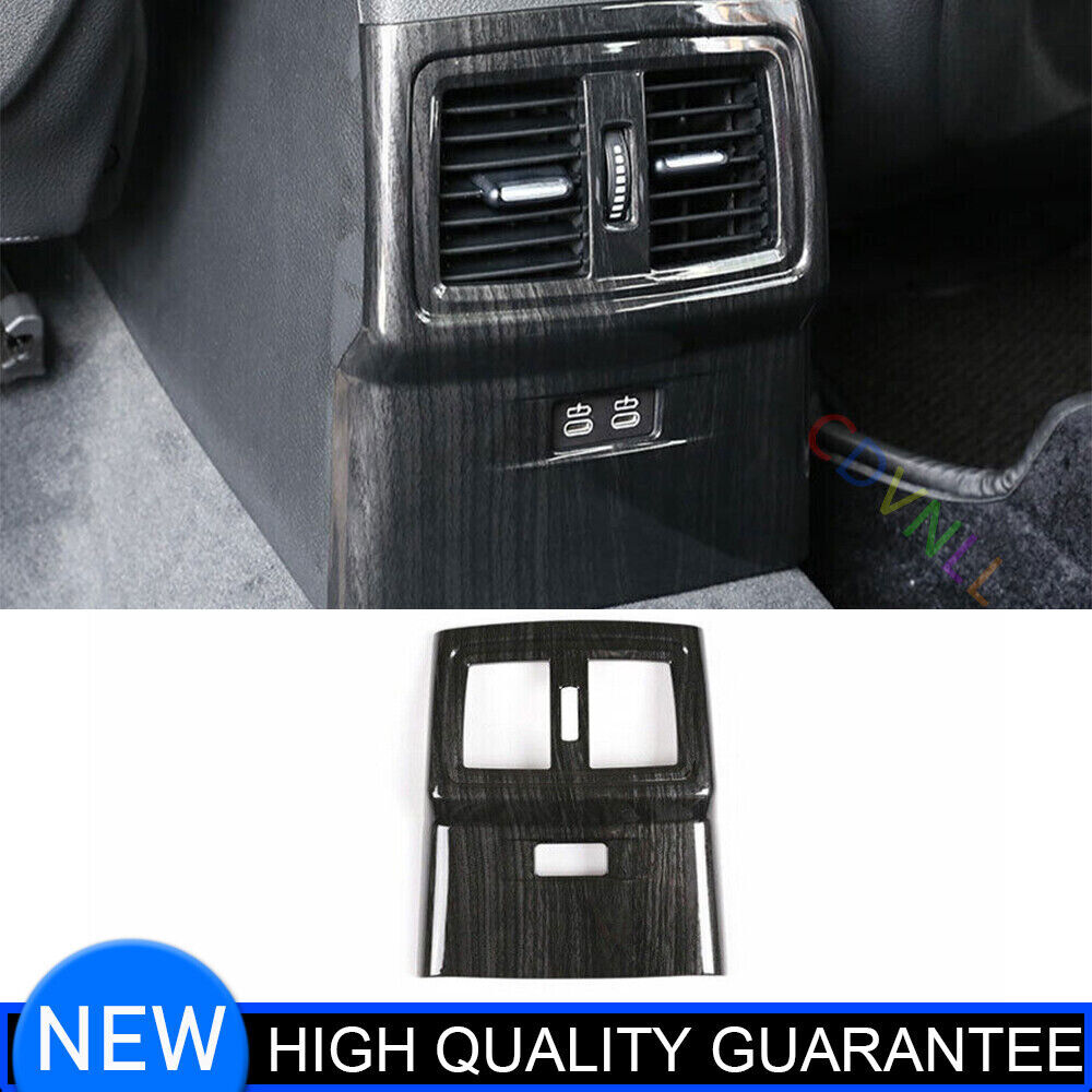For BMW X1 F48 2020-2021 Black Wood Grain Rear Anti-Kick Panel Air Outlet Trim