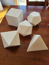 3D Printed Platonic Solids Tetrahedron, Dodec...