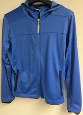 BRAND NEW NIKE DRI FIT JACKET WOMENS SIZE S FULL ZIP POCKETS BLUE HOODIE HOODED
