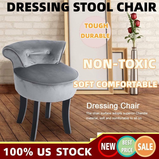 Bedroom Ergonomic Makeup Dressing Vanity Stool Bench Chair W Concave Seat Black For Sale Online Ebay