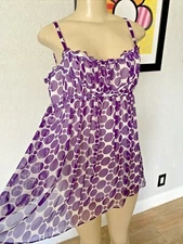 INC International Concepts 100% Silk Polka Dot BOHO FLOW TOP SZ12 NWTS $69 blkc*