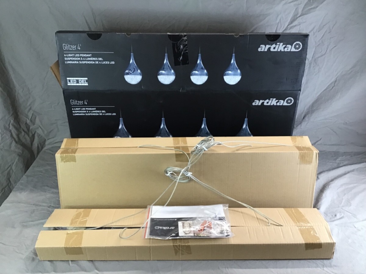 Artika 4-Light Glitzer 4 24W Integrated LED Chrome Pendant PDT-4GL