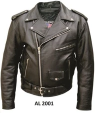 Men Split Cowhide Motorcycle Leather Jacket
