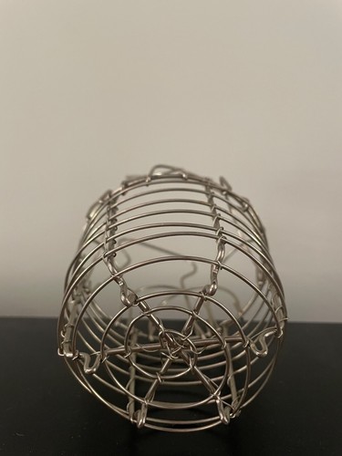 Antique French Silver Tone Wire Egg Basket Small Country Farm House - Picture 2 of 4