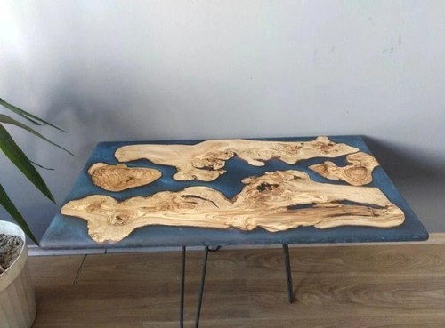 "Resin Dining Table | Wooden Coffee Table |Kitchen & Dining Furniture" - Picture 4 of 6