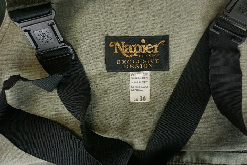 Napier Of London Original Green Moessmer Size 36 Wool Alpaca Bibs - Image 3 of 4
