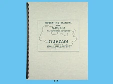 Clausing 12" Lathe 4800 Series Operating and Parts Manual s/n 17434 & up  *817