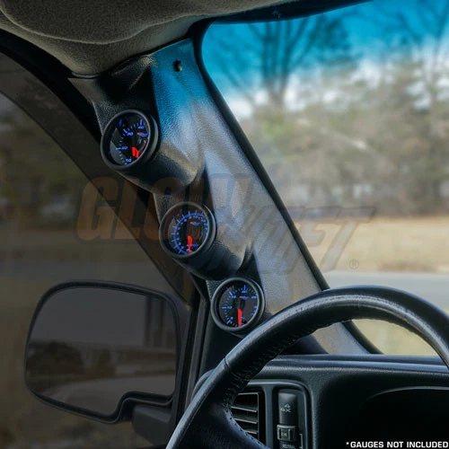 GlowShift Graphite Triple Gauge 52mm Pillar Pod for 2000-2006 GMC Sierra Duramax - Image 2 of 3