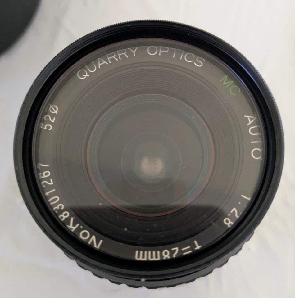 Lente de cámara Quantaray 1:2,8 F=28 mm MC No K8301267 montaje FD con estuche - muy limpia Foto 4 de 4