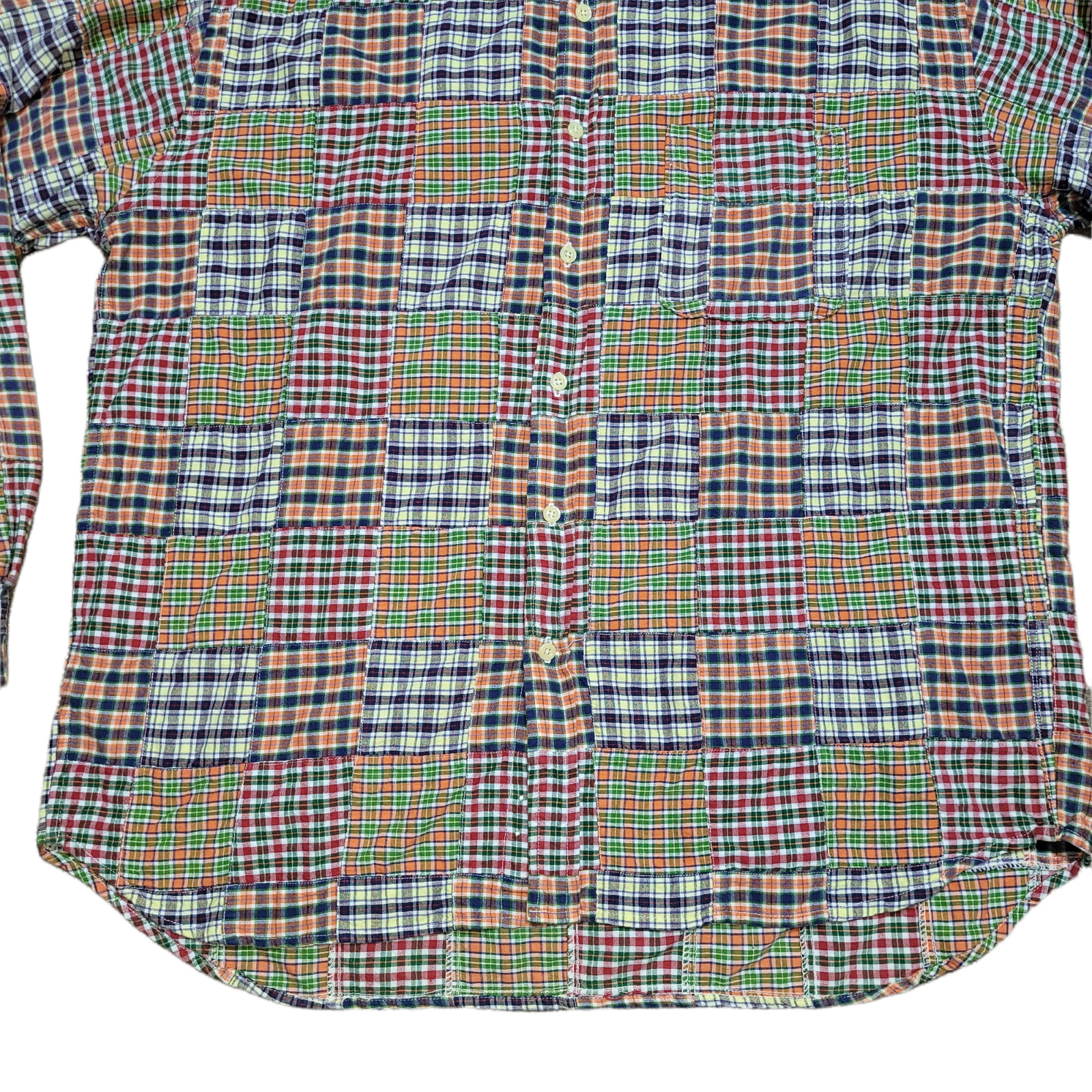 J.Crew Men L Patchwork Plaid Button Down Shirt Co… - image 5