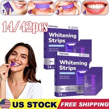 1-3Pcs Purple Teeth Whitening Strips   Peroxide Free  Enamel-Safe, 14 Count NEW