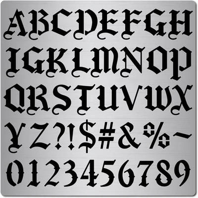 Metall Gothic Schrift Schriftzug Schablone Edelstahl Altenglische Schrift Altes  - Bild 1 von 4