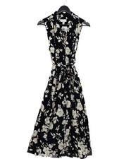 Topshop Shirt Midi Dress UK10 in Black