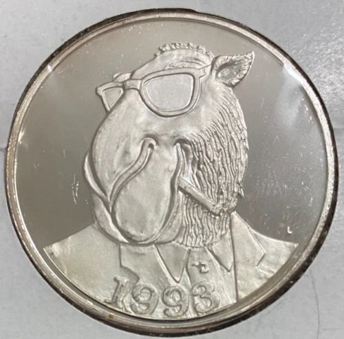 JOE CAMEL 1913-1993 .999 SILVER ART COLLECTIBLE 1C TROY OUNCE GEM BU