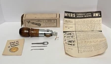Vintage Original C A Myers Lock Stitch Sewing Awl Kit With Box & Instructions