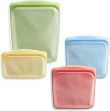 Stasher Premium Silicone Reusable Food Storage Bags, 4-Pack, Multi, Multi-Use Fo