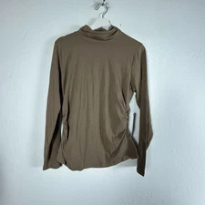 Kenneth Cole Reaction Womens Medium Olive Ruched Side Turtleneck Top Large New