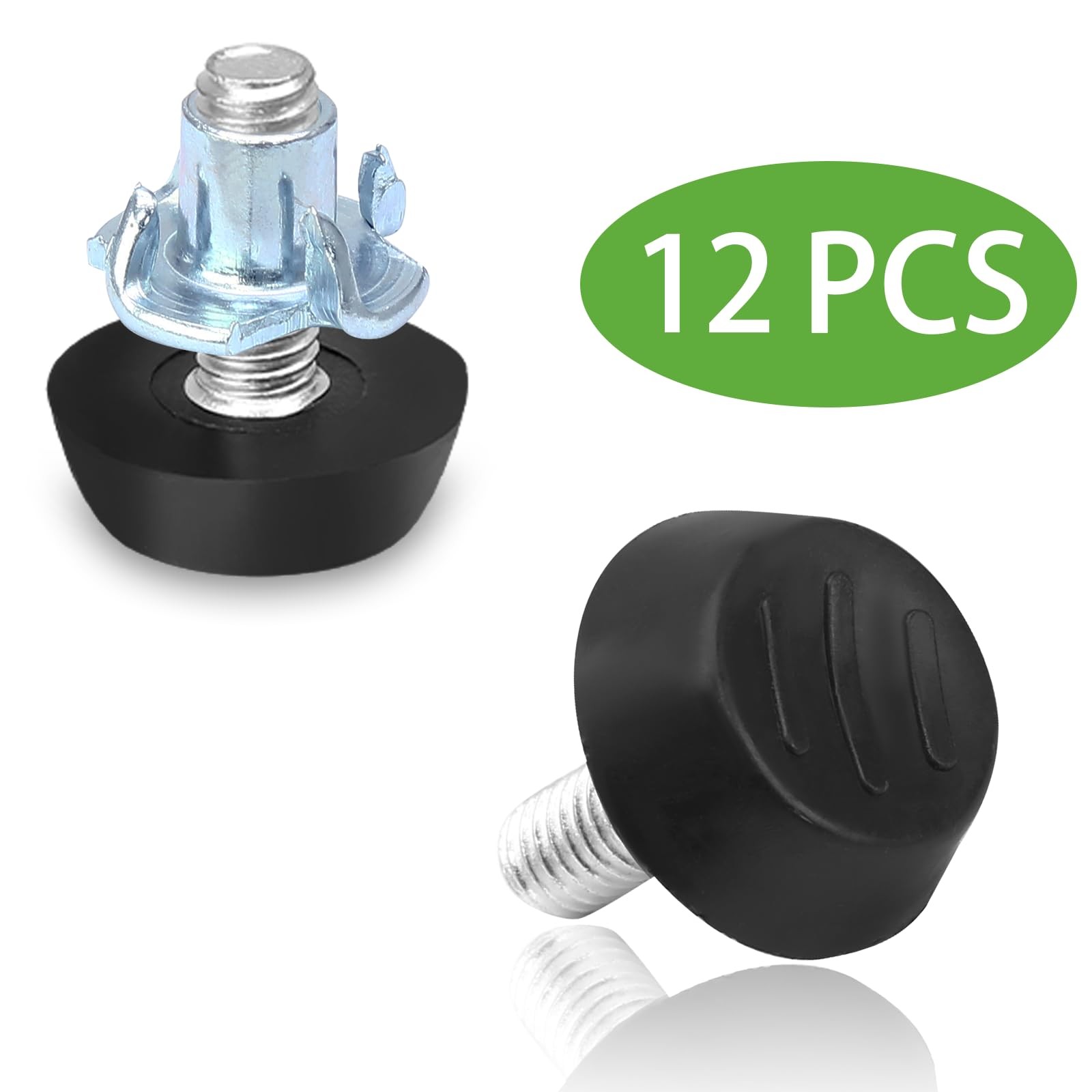 12 Pack M6 Furniture Levelers Stainless Steel Adjustable Threaded Leg Leveling