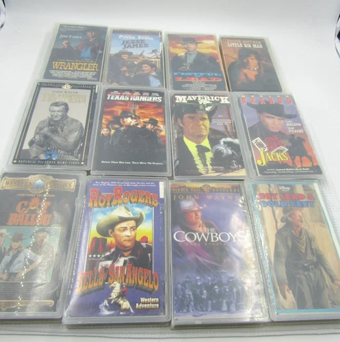 VHS Vintage Western Cowboy Movies Lot of 12