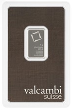 Valcambi Suisse 5 Gram Platinum Bar .9995 Sealed With Assay Certificate 1835.11 per troy oz