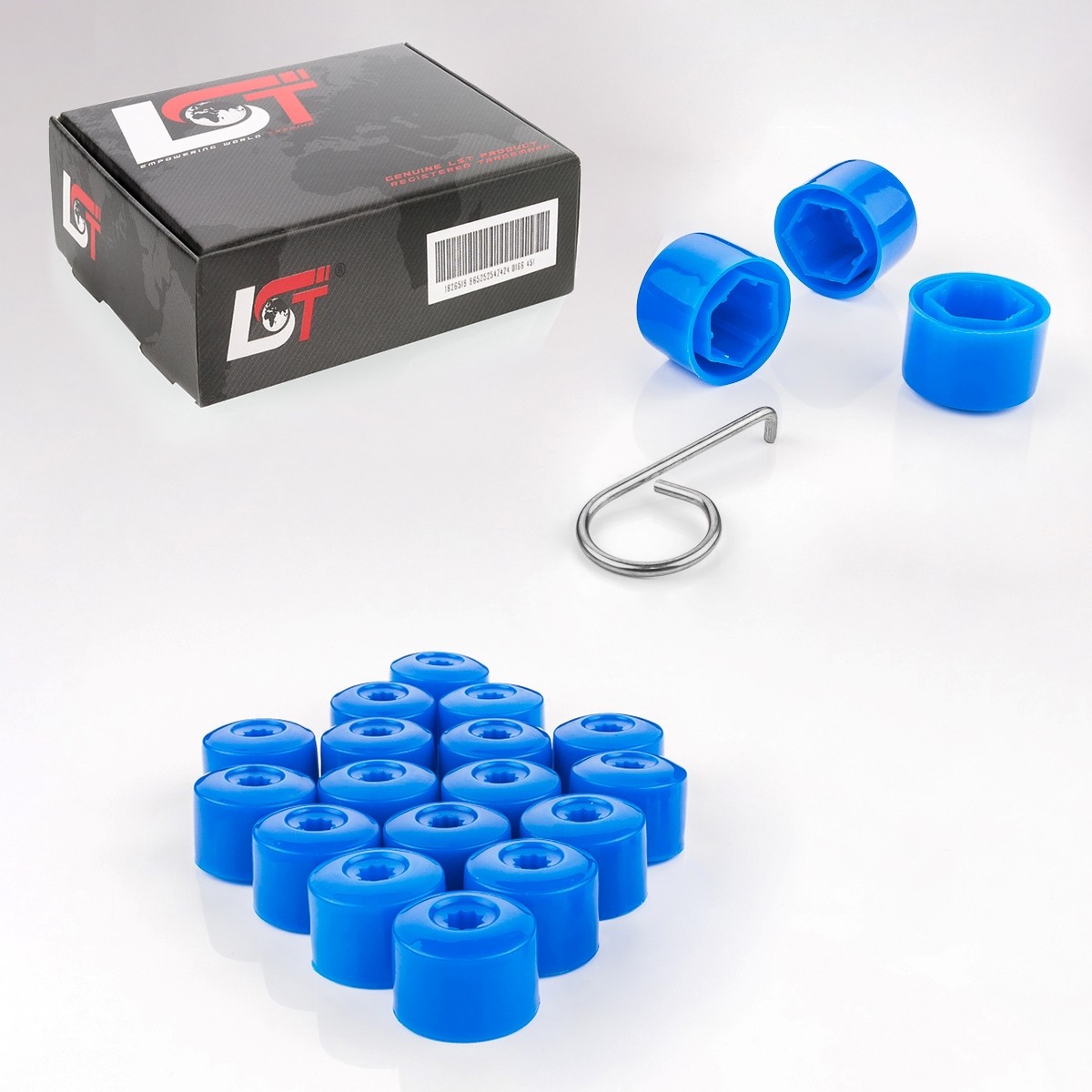 20x Wheel Bolt Caps Covers Lug Nuts Set 17 mm Blue for PEUGEOT