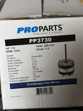 1/2 HP, 208-230v, 1075 RPM Condenser Motor