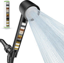 Filtered Shower Head with Handheld, High Pressure Water Flow and Multiple Spray