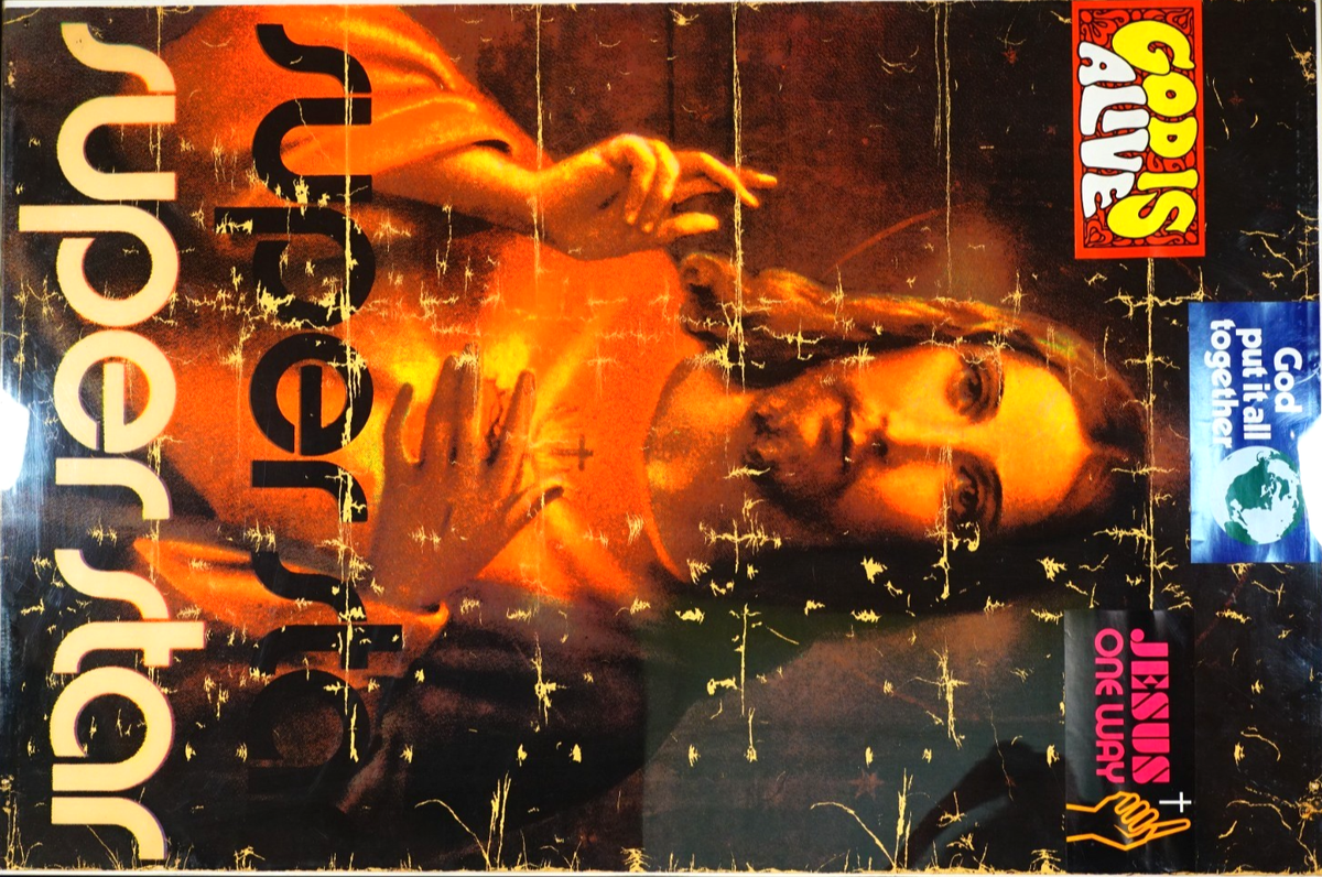 1971 Jesus Christ Super Star Black Light Poster Stickers 23x35