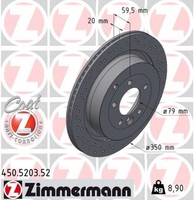 2X Bremsscheibe Sport Z Zimmermann 450.5203.52 FüR Rover Discovery L320 Range 1