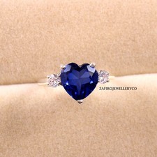 Blue Sapphire Ring, Zircon Ring, Stunning Ring, Bridal Ring, Lab Create Sapphire