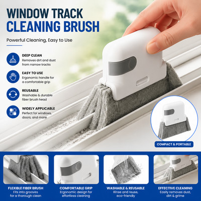 Magic Window Track Cleaner Handheld Groove Cleaning Brush forWindow Door,Kitchen