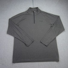 Under Armour Pullover Mens Medium Gray Heatgear Loose Fit 1/4 Zip Long Sleeve