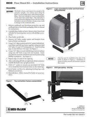 Weil McClain 383-800-101 ECO Boiler stand fits Eco70, 110 & 155 boilers