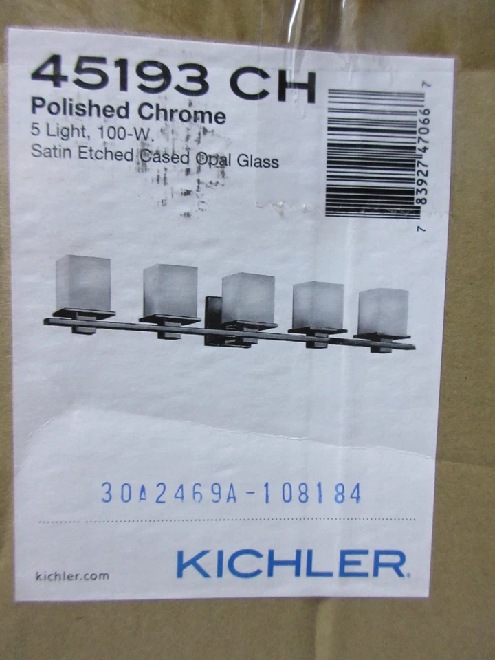 Kichler Tully 40,25 pulgadas Lámpara de tocador de baño contemporánea cromada de 5 luces Foto 3 de 4