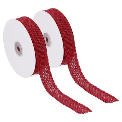 Jute Leinwandband 1\'' x 10 Yard 2 Stück für Verpackung rot