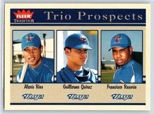 2004 Fleer Tradition Alexis Rios Guillermo Quiroz Francisco Rosario Rookie #500