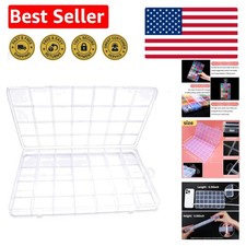 Durable 28-Compartment Bead Storage Box - Lightweight Stylish Organizer