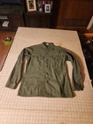 Vintage Military 1970s Vietnam Era OG 107 Cotton Sateen Shirt Green 15 1/2 x 35